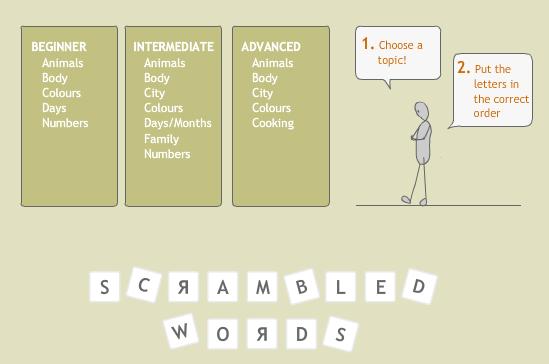 Игра на английском Scrambled Words